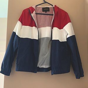 Ambiance Outwear red white and blue windbreaker